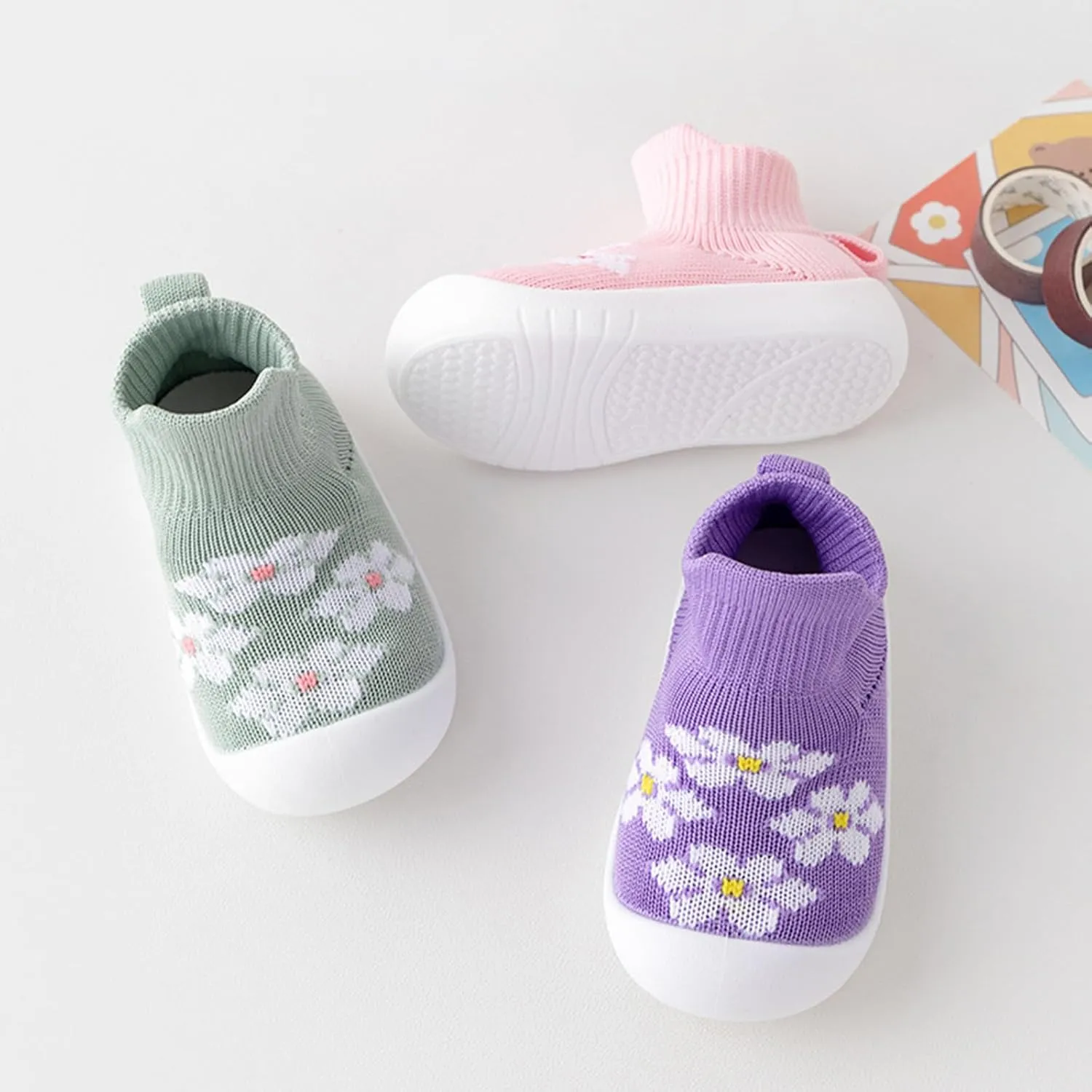 Baby Sock Shoes Toddler Walking Shoes Infant Non Slip Slippers Boys & Girls Slip On Sneakers Infant Boys