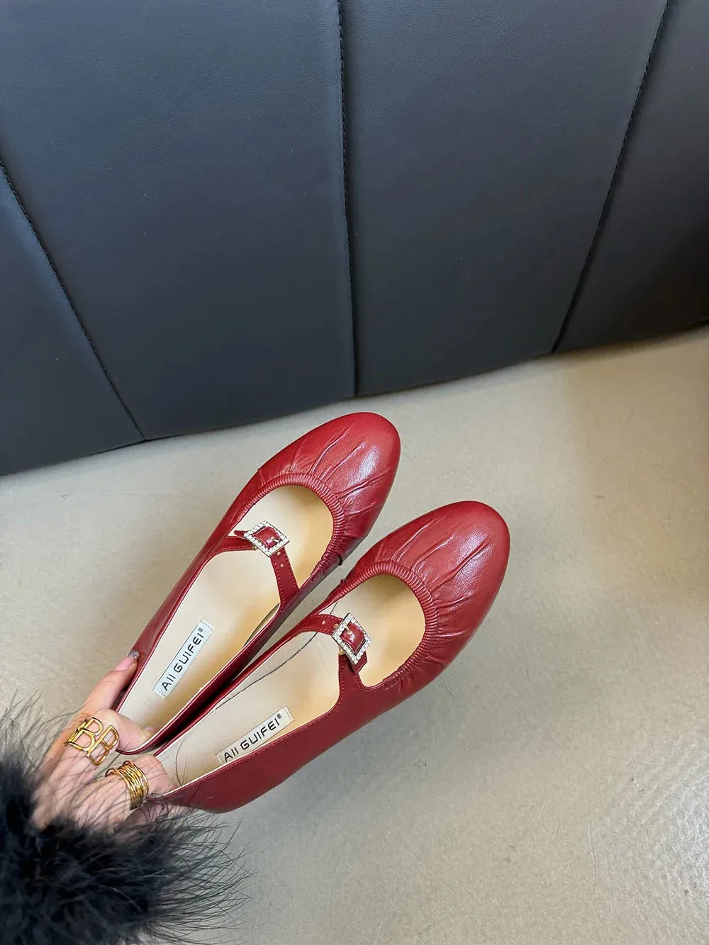 binfenxie  -  Round Toe Women Loafers 2024 New Arrivals Fashion Casual Low Flat Heeled White Brown Black Red Shallow Slip On Mary Janes 35-39