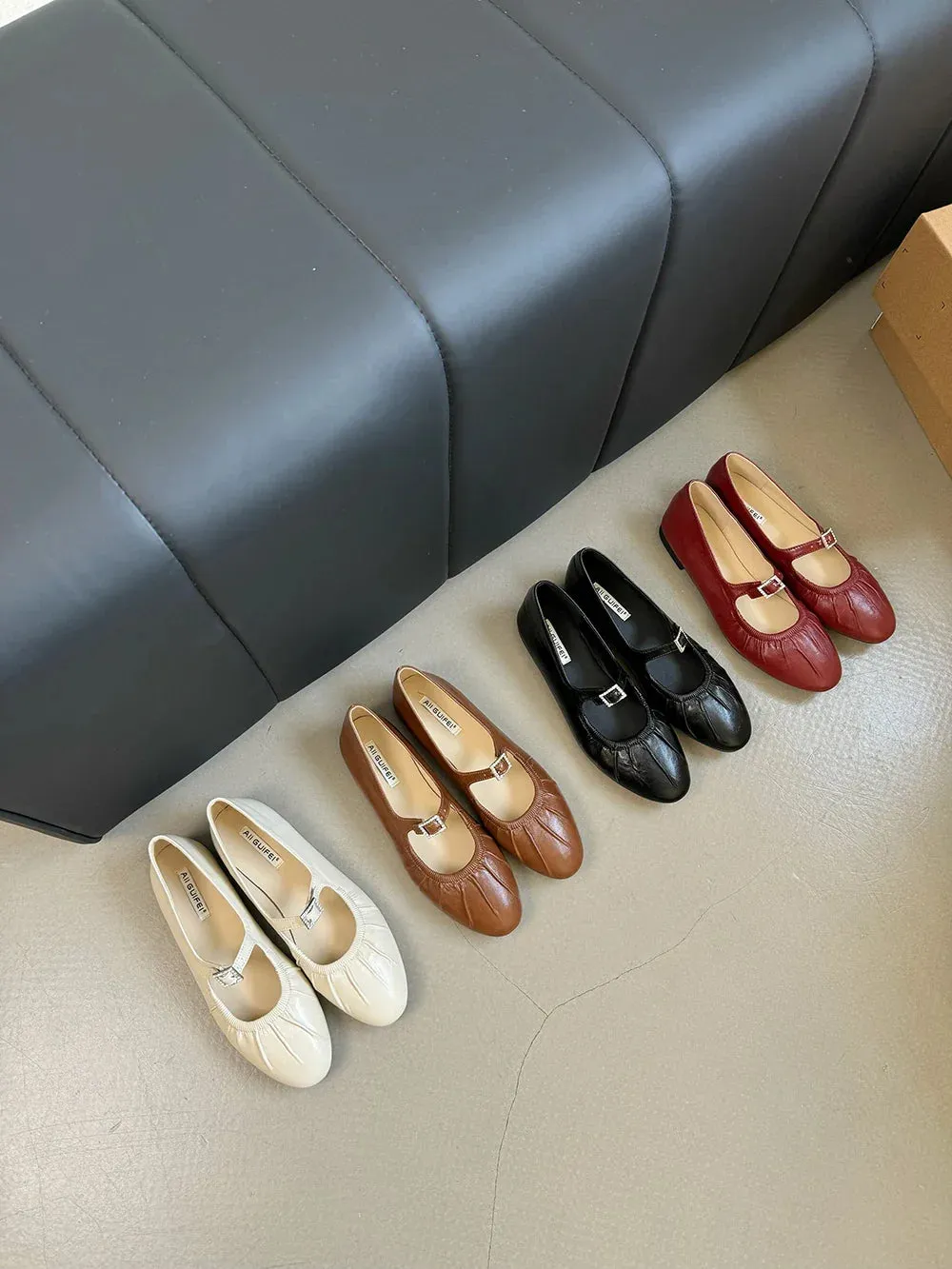 binfenxie  -  Round Toe Women Loafers 2024 New Arrivals Fashion Casual Low Flat Heeled White Brown Black Red Shallow Slip On Mary Janes 35-39