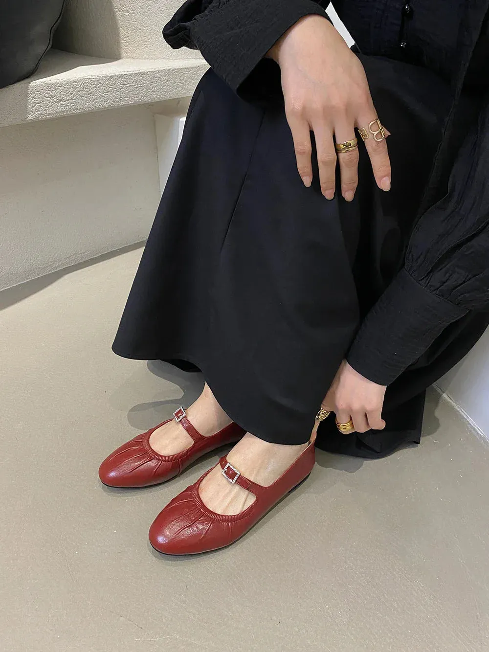 binfenxie  -  Round Toe Women Loafers 2024 New Arrivals Fashion Casual Low Flat Heeled White Brown Black Red Shallow Slip On Mary Janes 35-39
