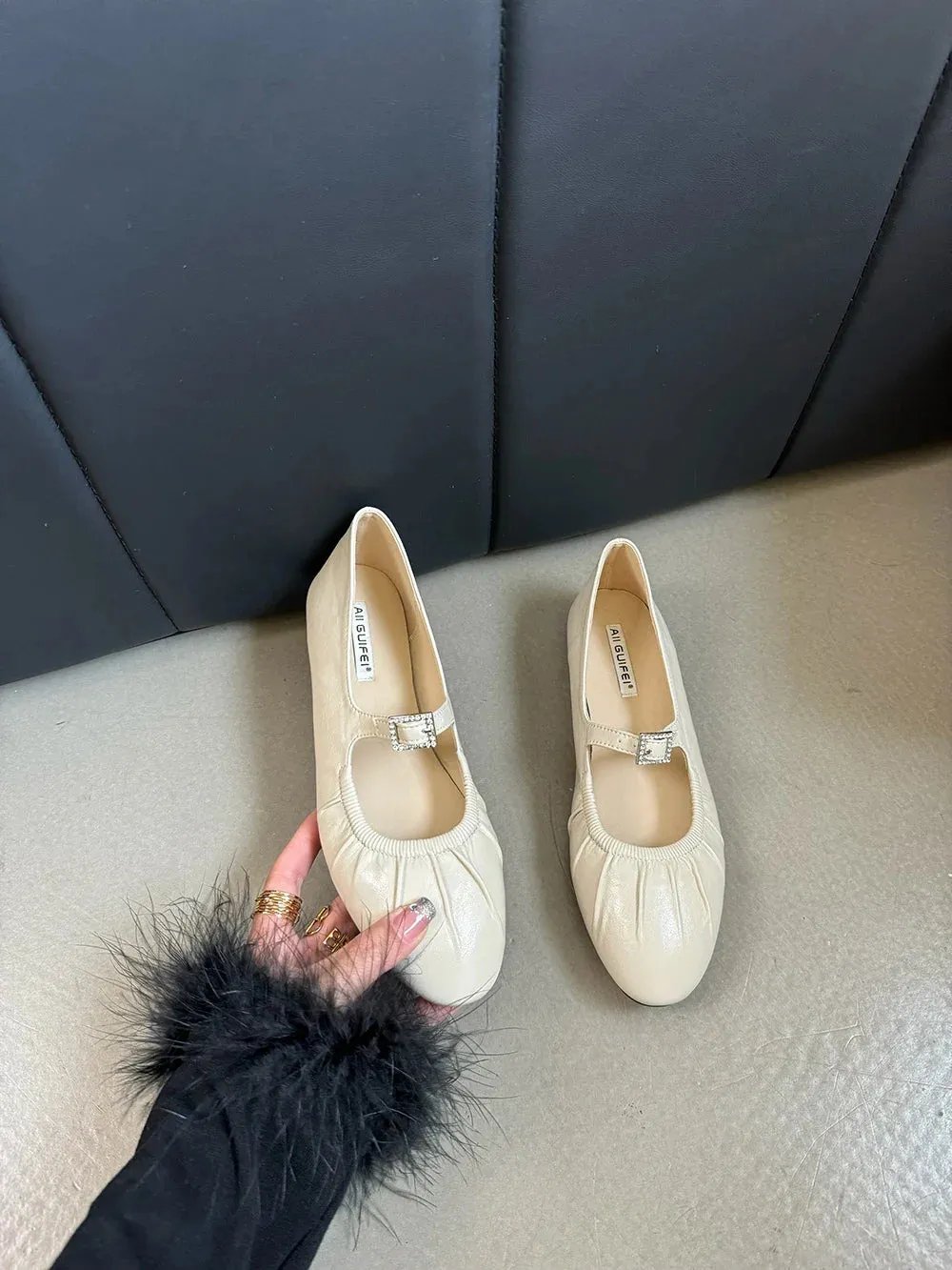 binfenxie  -  Round Toe Women Loafers 2024 New Arrivals Fashion Casual Low Flat Heeled White Brown Black Red Shallow Slip On Mary Janes 35-39