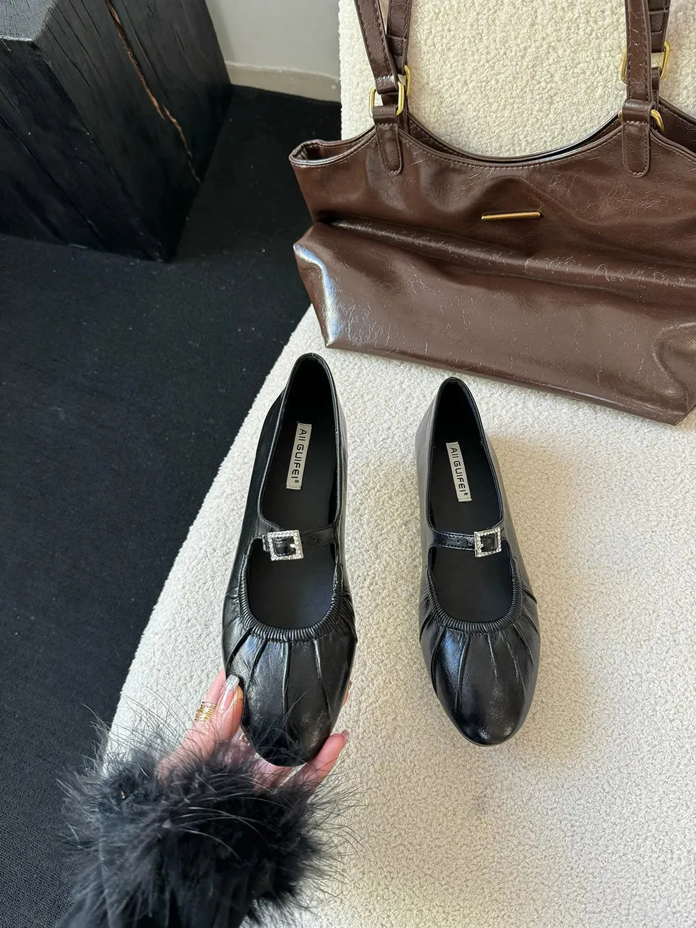 binfenxie  -  Round Toe Women Loafers 2024 New Arrivals Fashion Casual Low Flat Heeled White Brown Black Red Shallow Slip On Mary Janes 35-39
