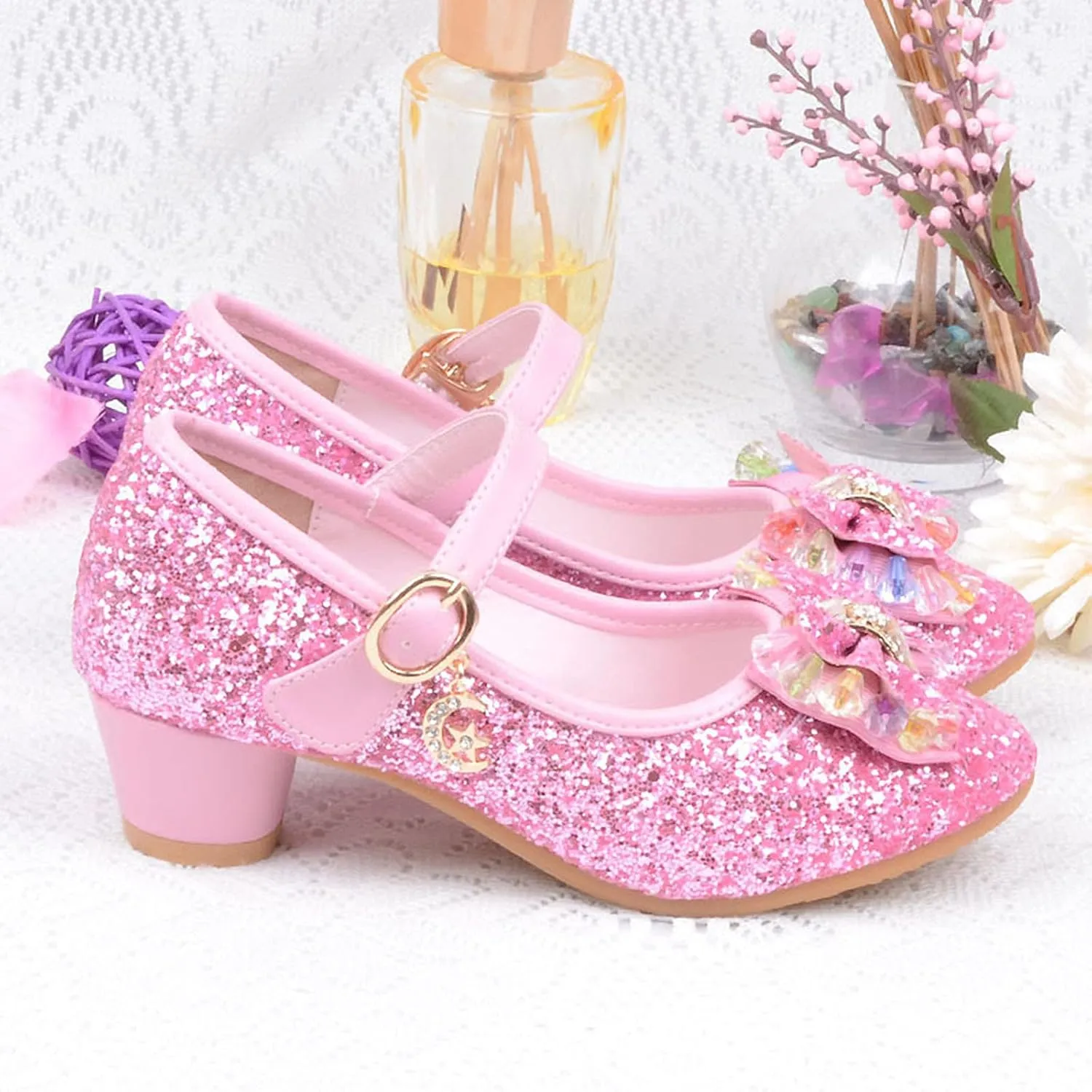 Black Shoes for Girls,Baby Kids Pearl Sandals Crystal Princess Shoes Bling Girls Infant Bowknot Baby Shoes Cute Shoes
