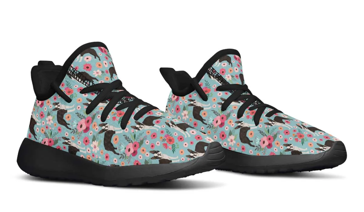Boston Terrier Flower Kids Sneakers