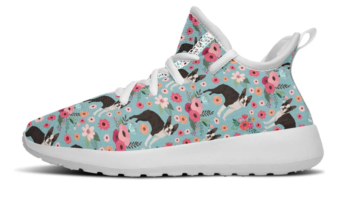 Boston Terrier Flower Kids Sneakers