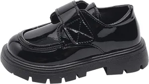 Boys Girls Platform Loafers, Chunky Loafers for Kids, Non-Slip Texture xfords PU Leather Wedding Dress Shoes