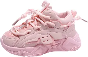 Boys Girls Solid Strap Tennis Shoes Thick Soles Non Slip Comfortable Breathable Running Athletic Shoes Toddler Size 4