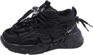 Boys Girls Solid Strap Tennis Shoes Thick Soles Non Slip Comfortable Breathable Running Athletic Sport Sneakers