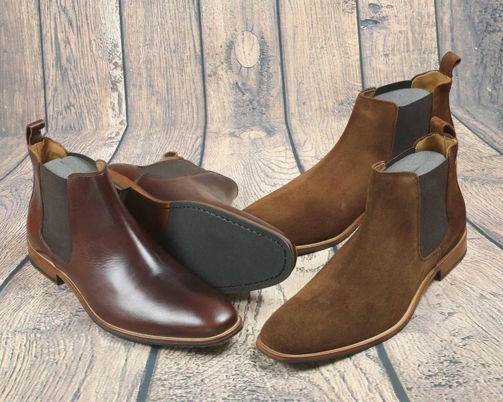 BROMPTON Mens Brown Suede Chelsea Boot by Orca Bay