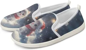 Casual House Shoes Lightweight Slip On Loafers for Womens Soft Breathable Everyday Non Slip Shoes for Workout US 6-11 White Sole