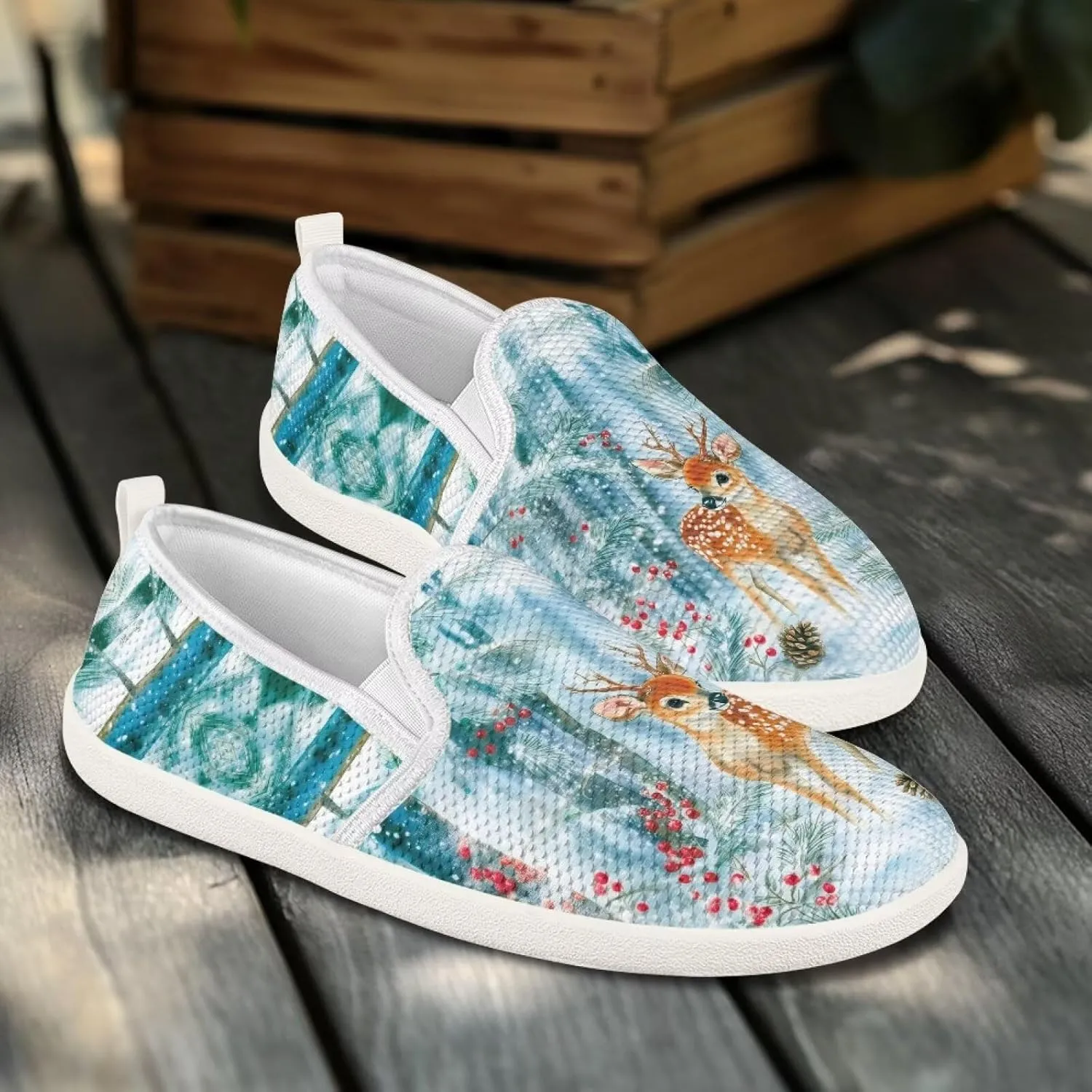 Casual House Shoes Lightweight Slip On Loafers for Womens Soft Breathable Everyday Non Slip Shoes for Workout US 6-11 White Sole