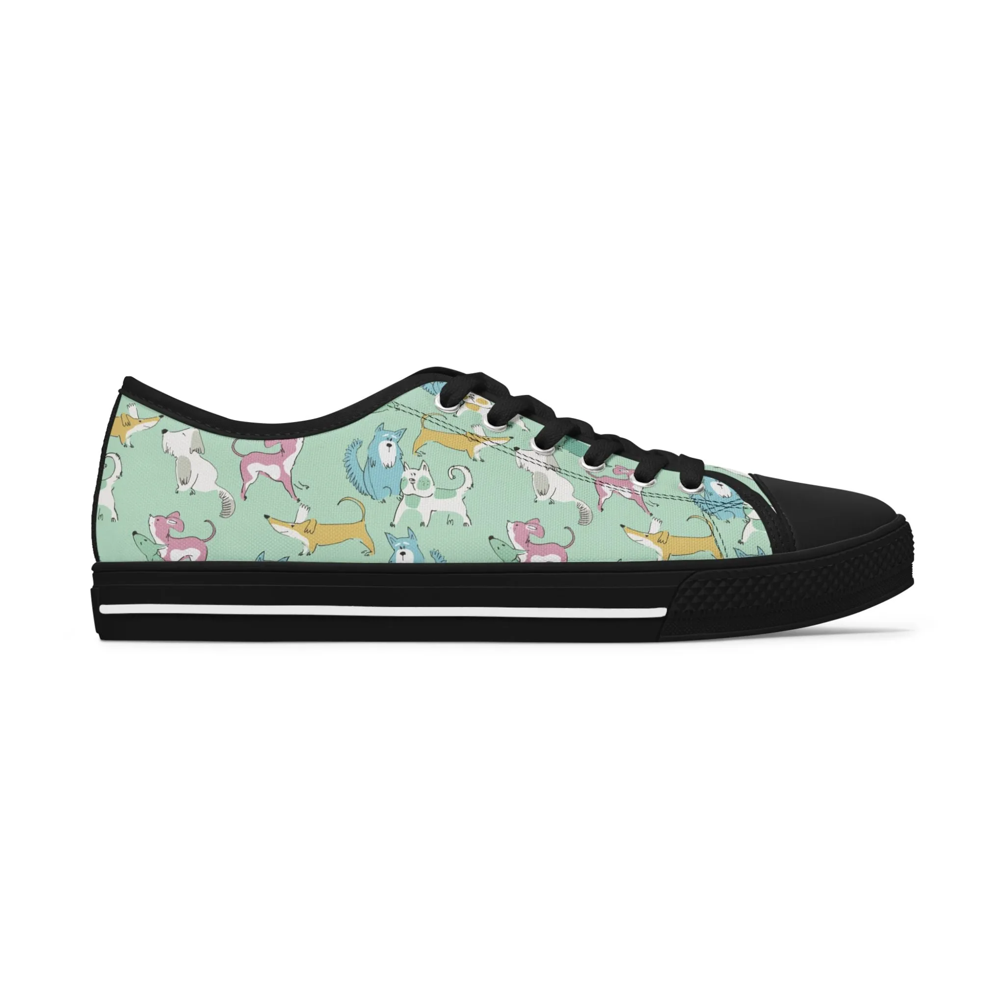 Colorful Funny Dogs Women's Low Top Sneakers