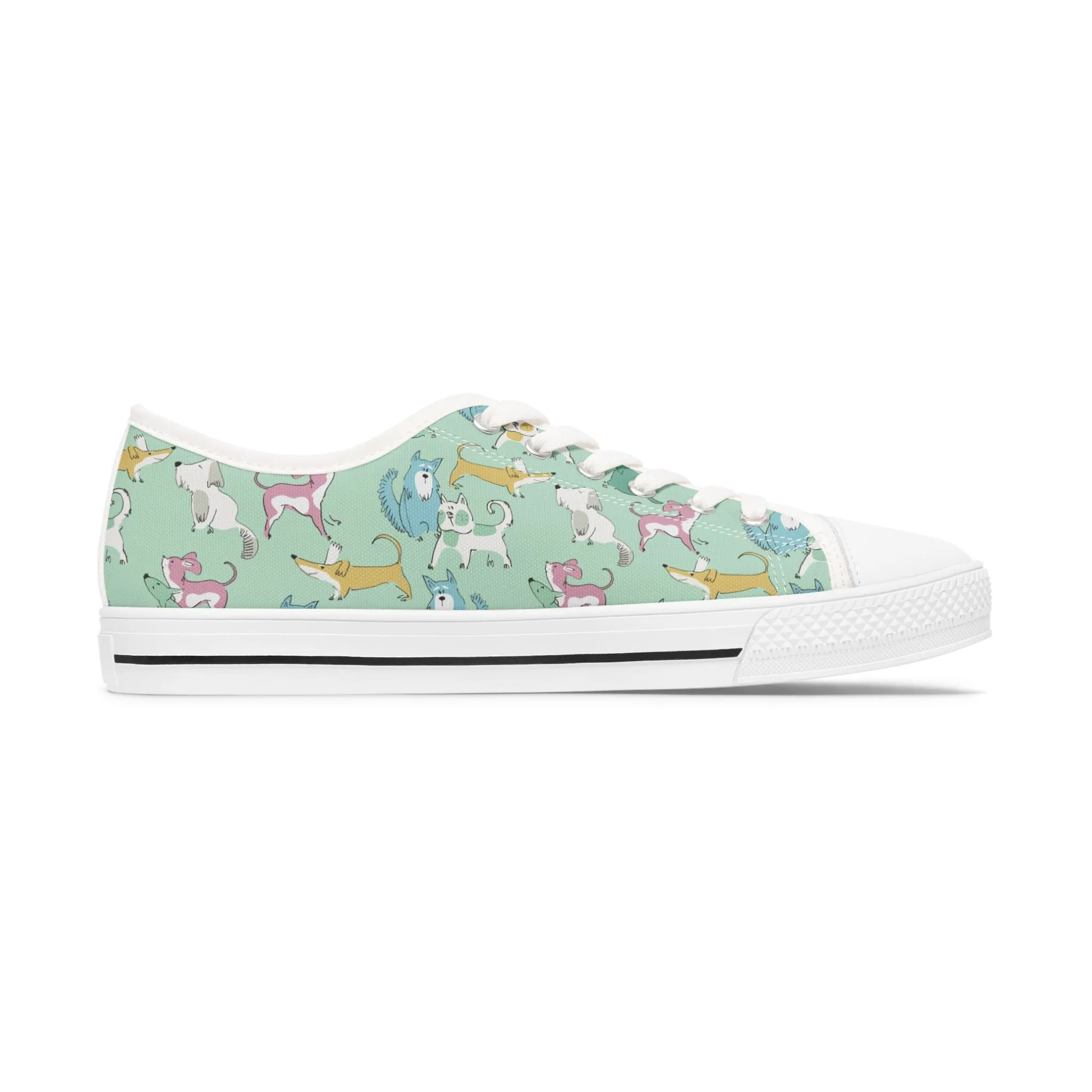 Colorful Funny Dogs Women's Low Top Sneakers