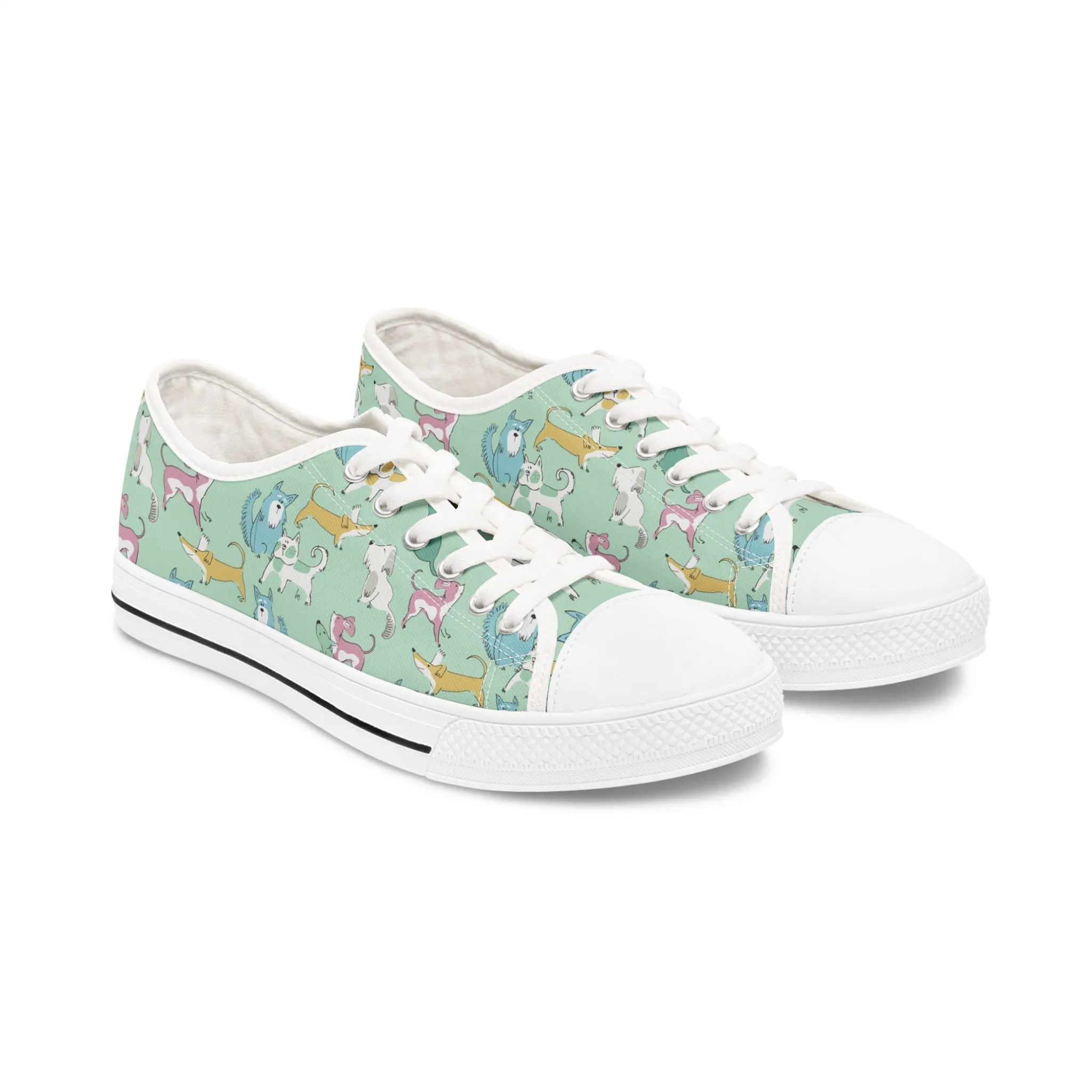Colorful Funny Dogs Women's Low Top Sneakers