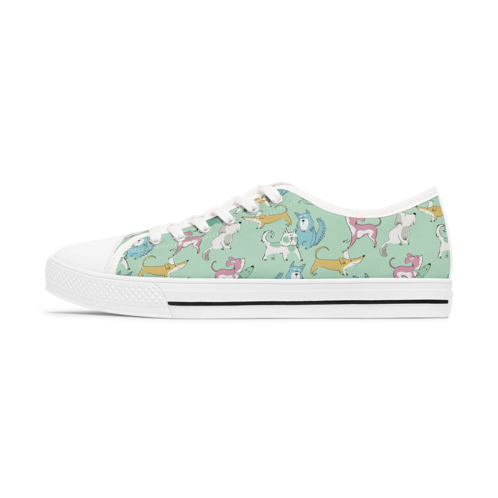 Colorful Funny Dogs Women's Low Top Sneakers