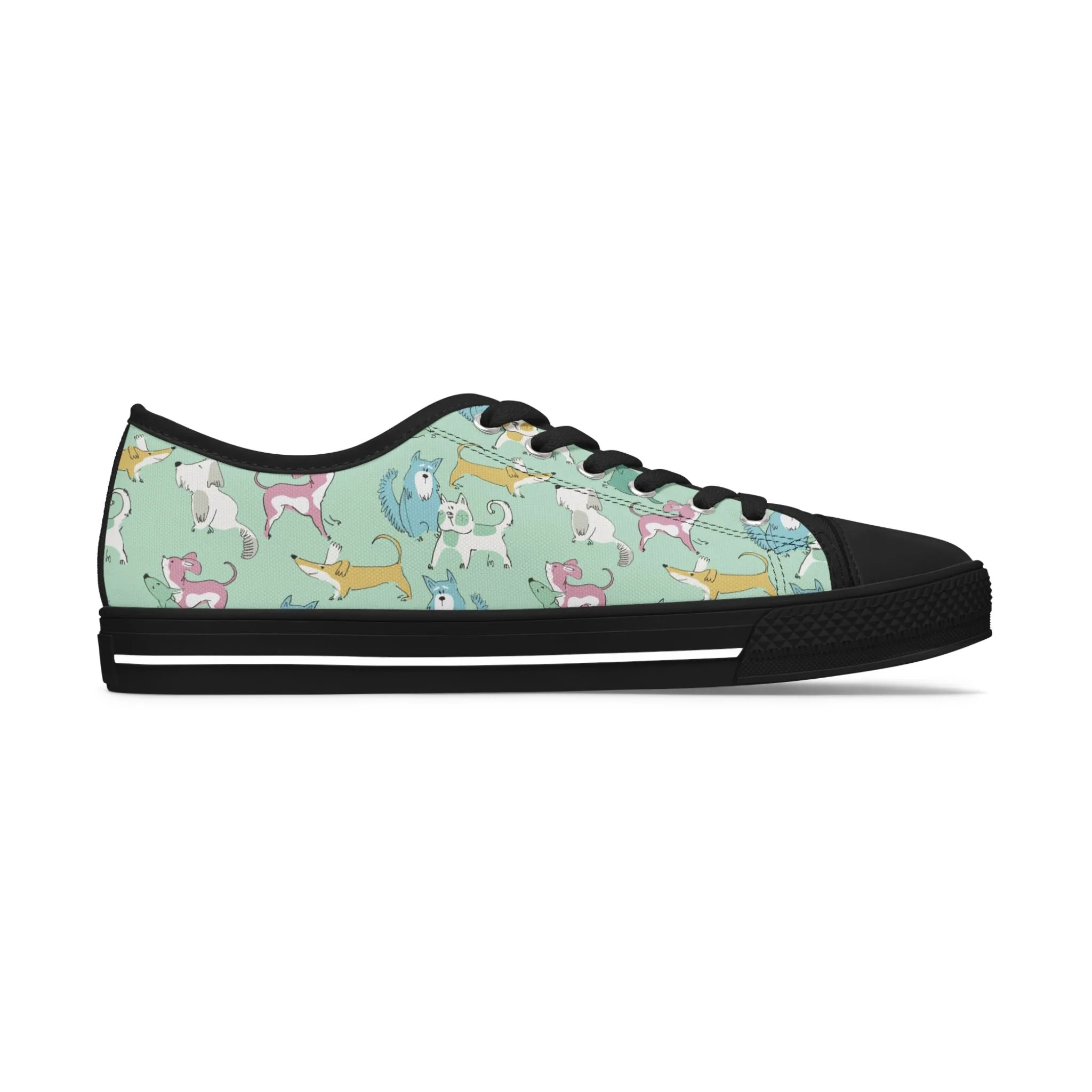 Colorful Funny Dogs Women's Low Top Sneakers