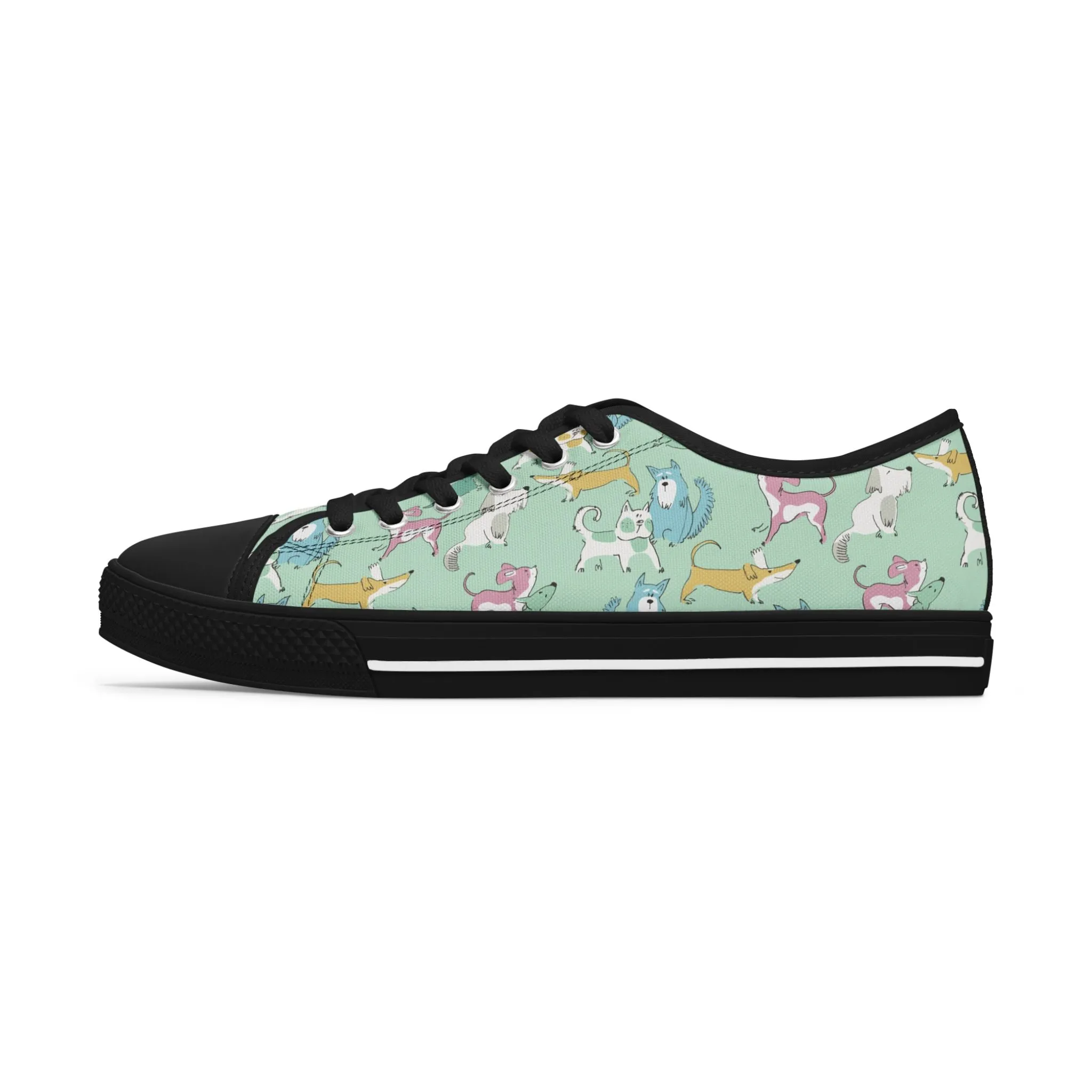 Colorful Funny Dogs Women's Low Top Sneakers