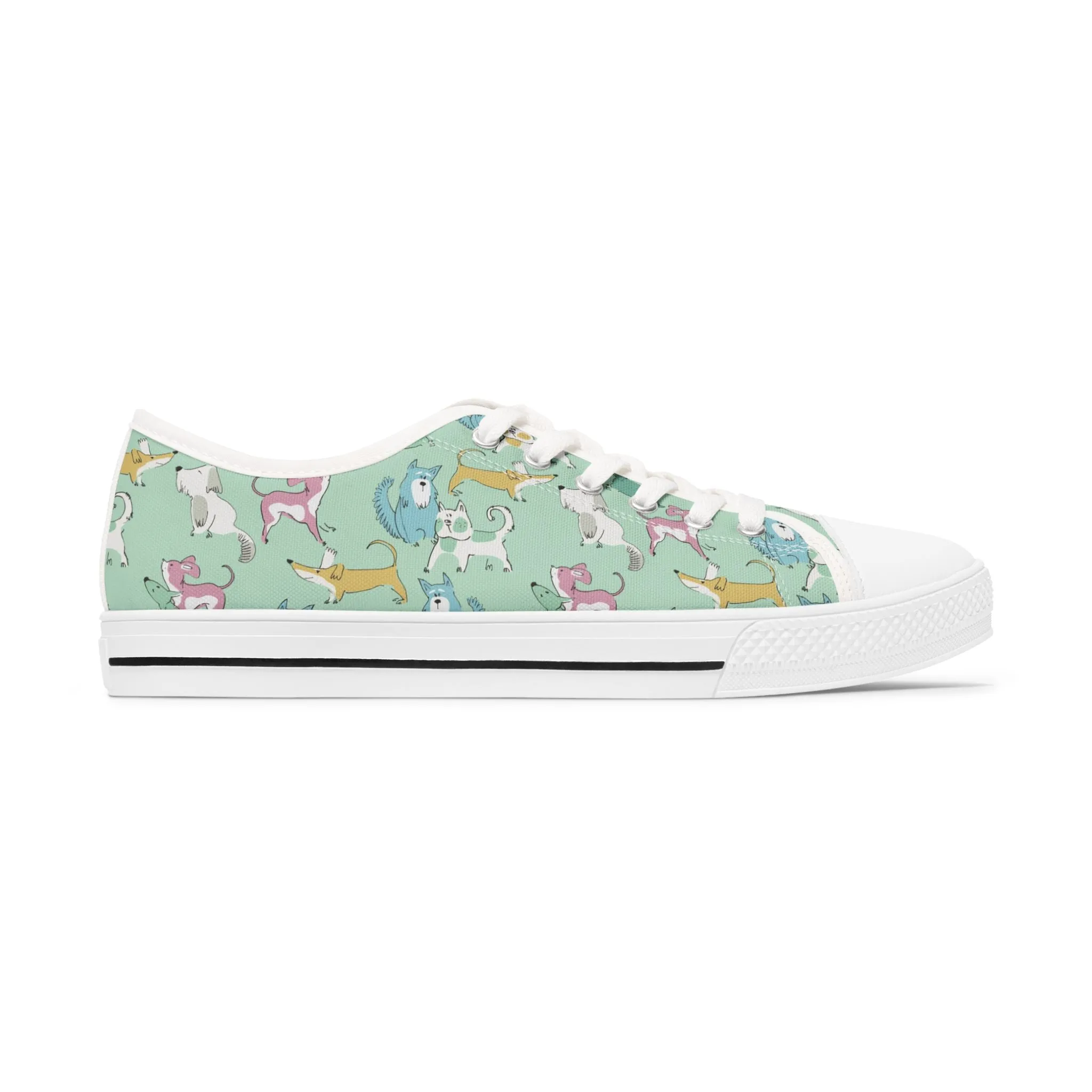 Colorful Funny Dogs Women's Low Top Sneakers