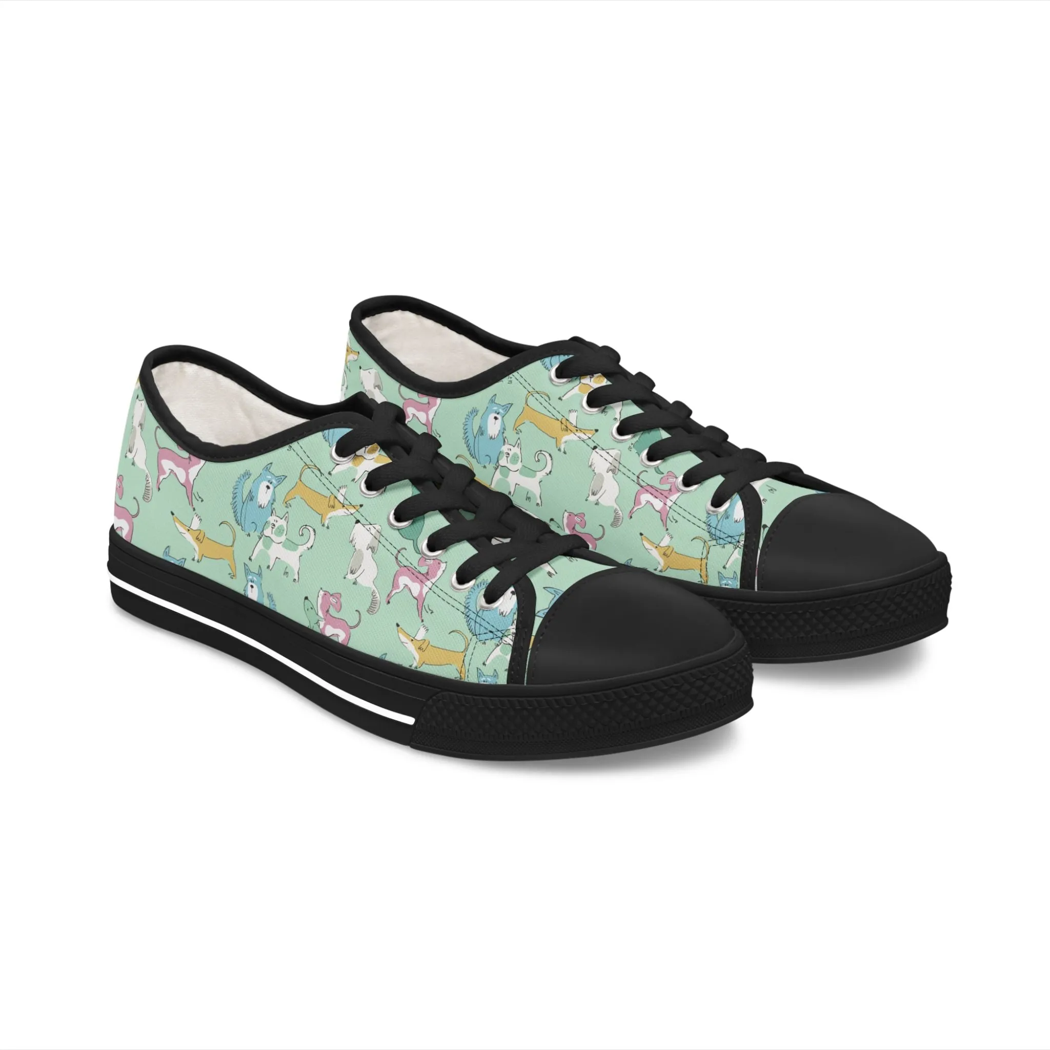 Colorful Funny Dogs Women's Low Top Sneakers