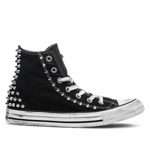 Converse All Star alte nere - Borchie Argento