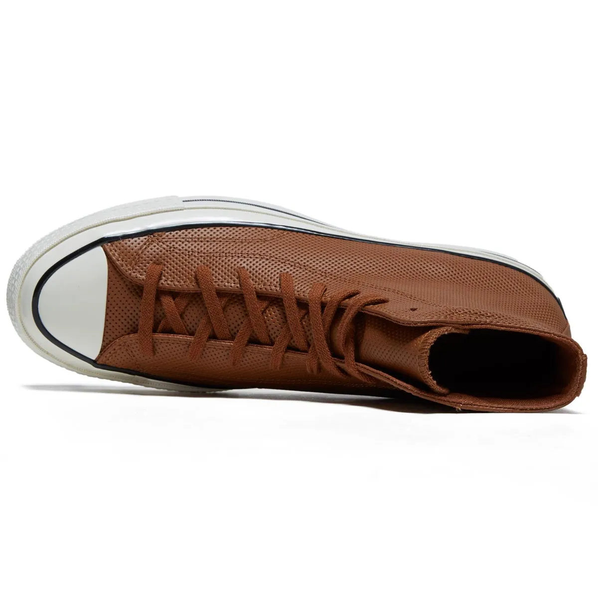Converse Chuck 70 Hi Leather Shoes - Warm Tan/Black/Egret
