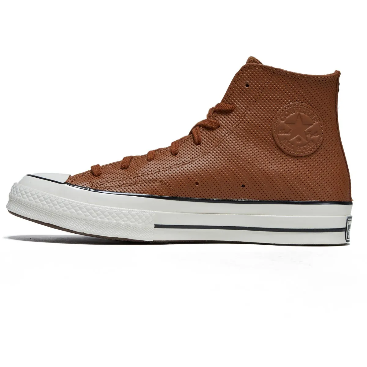 Converse Chuck 70 Hi Leather Shoes - Warm Tan/Black/Egret