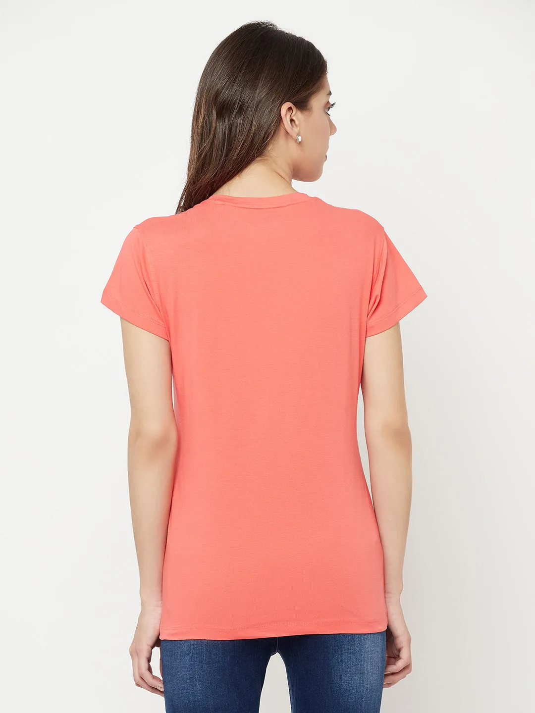 Coral Typography T-Shirt