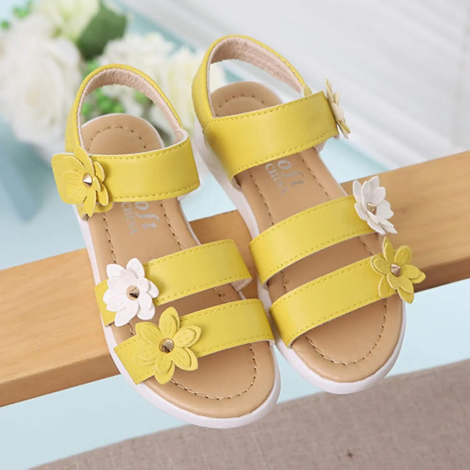 Cross Sandals for Toddler Cross Girls Shoes Non-Slip Sandals Kids Rubber Baby Sandals Flower Baby Shoes
