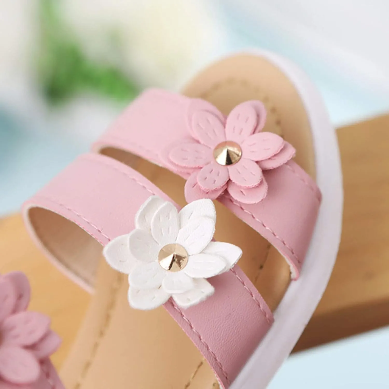 Cross Sandals for Toddler Cross Girls Shoes Non-Slip Sandals Kids Rubber Baby Sandals Flower Baby Shoes