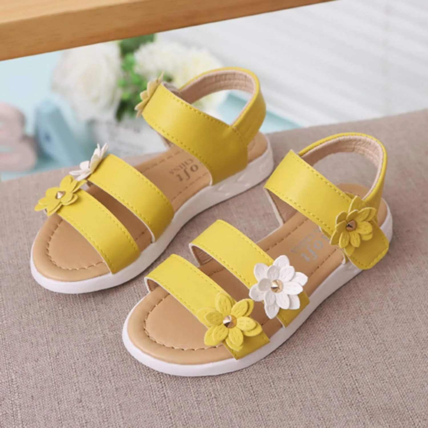 Cross Sandals for Toddler Cross Girls Shoes Non-Slip Sandals Kids Rubber Baby Sandals Flower Baby Shoes