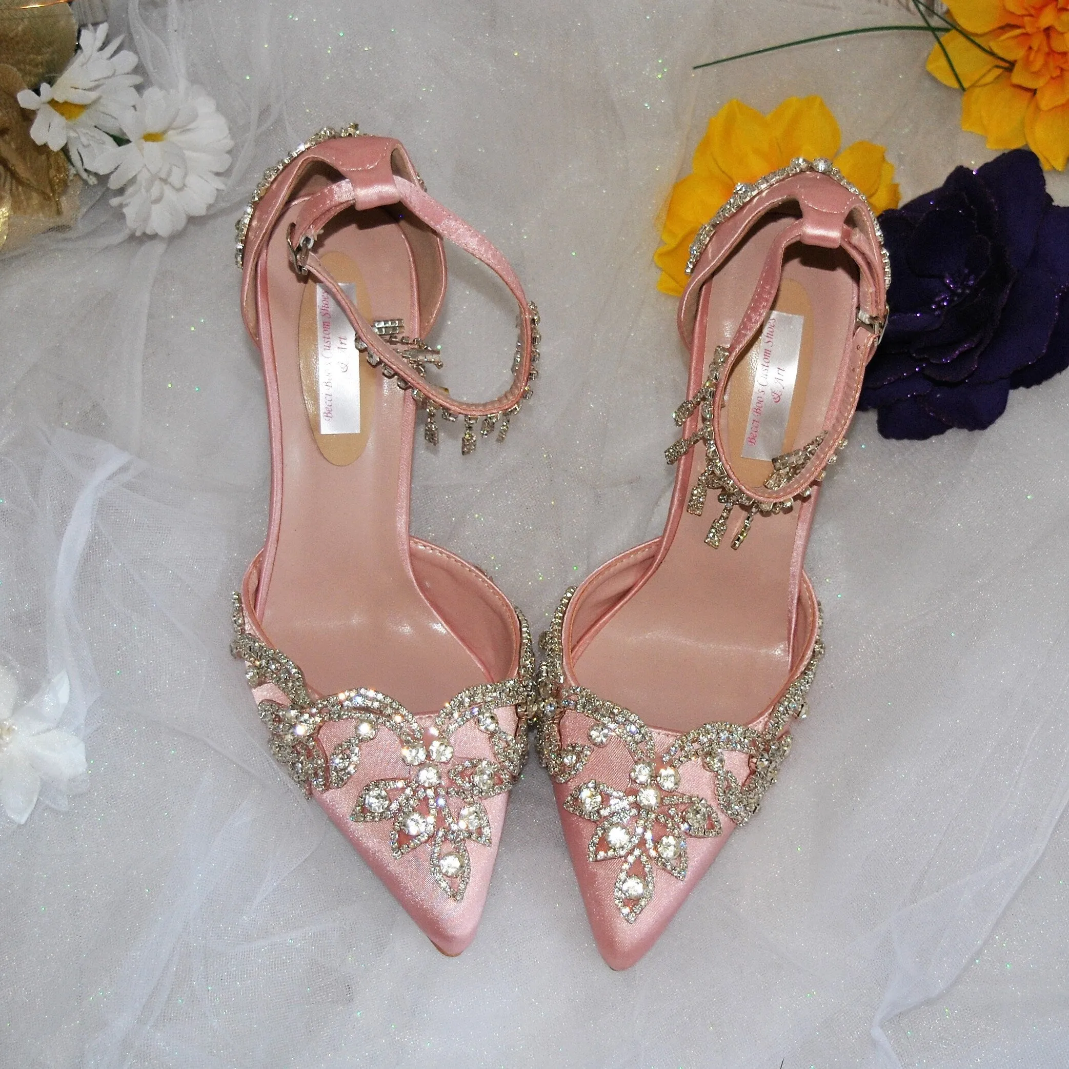 Crystal Trim Sandals | Custom Colours