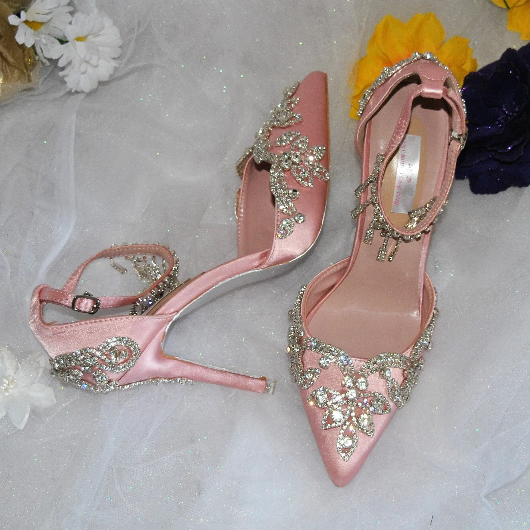 Crystal Trim Sandals | Custom Colours