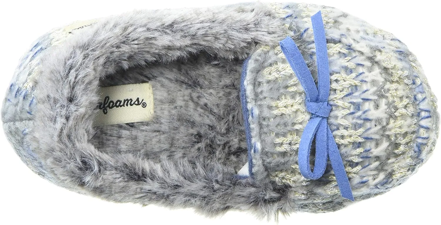 Dearfoams Unisex-Child Kids Toddlers Sparkle Fairisle Moccasin Slipper