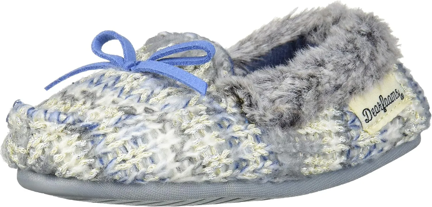 Dearfoams Unisex-Child Kids Toddlers Sparkle Fairisle Moccasin Slipper