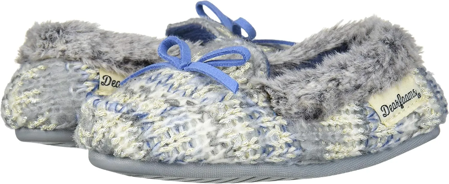 Dearfoams Unisex-Child Kids Toddlers Sparkle Fairisle Moccasin Slipper