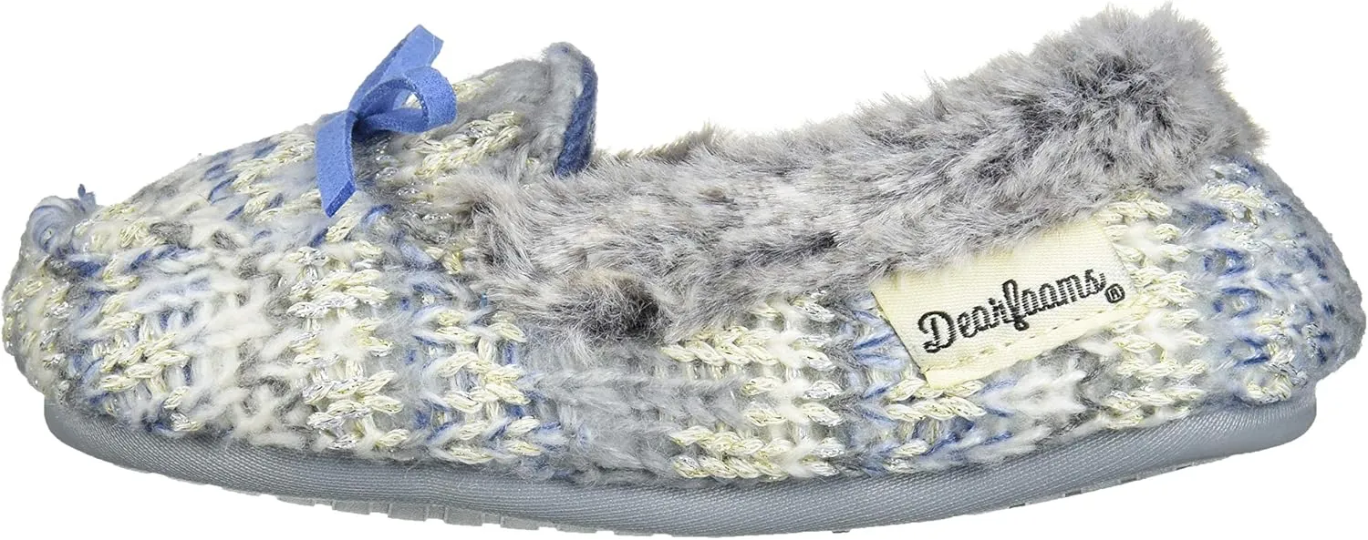 Dearfoams Unisex-Child Kids Toddlers Sparkle Fairisle Moccasin Slipper