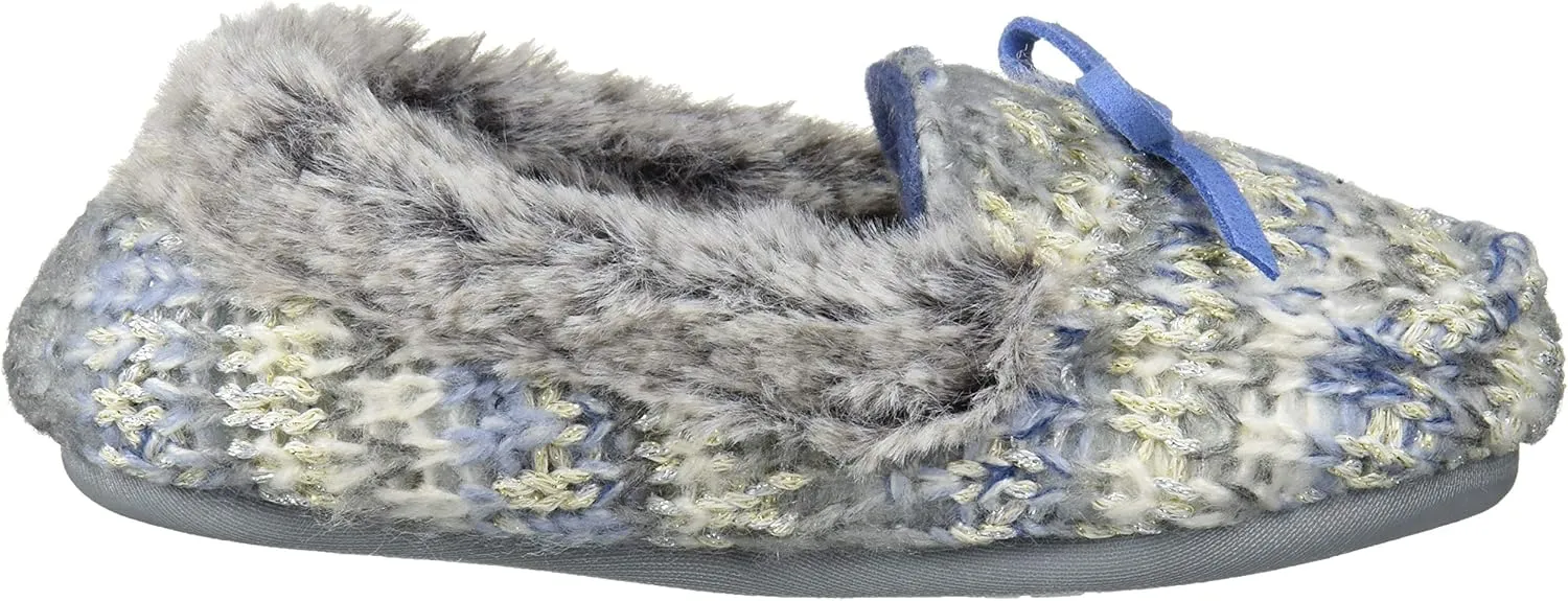 Dearfoams Unisex-Child Kids Toddlers Sparkle Fairisle Moccasin Slipper
