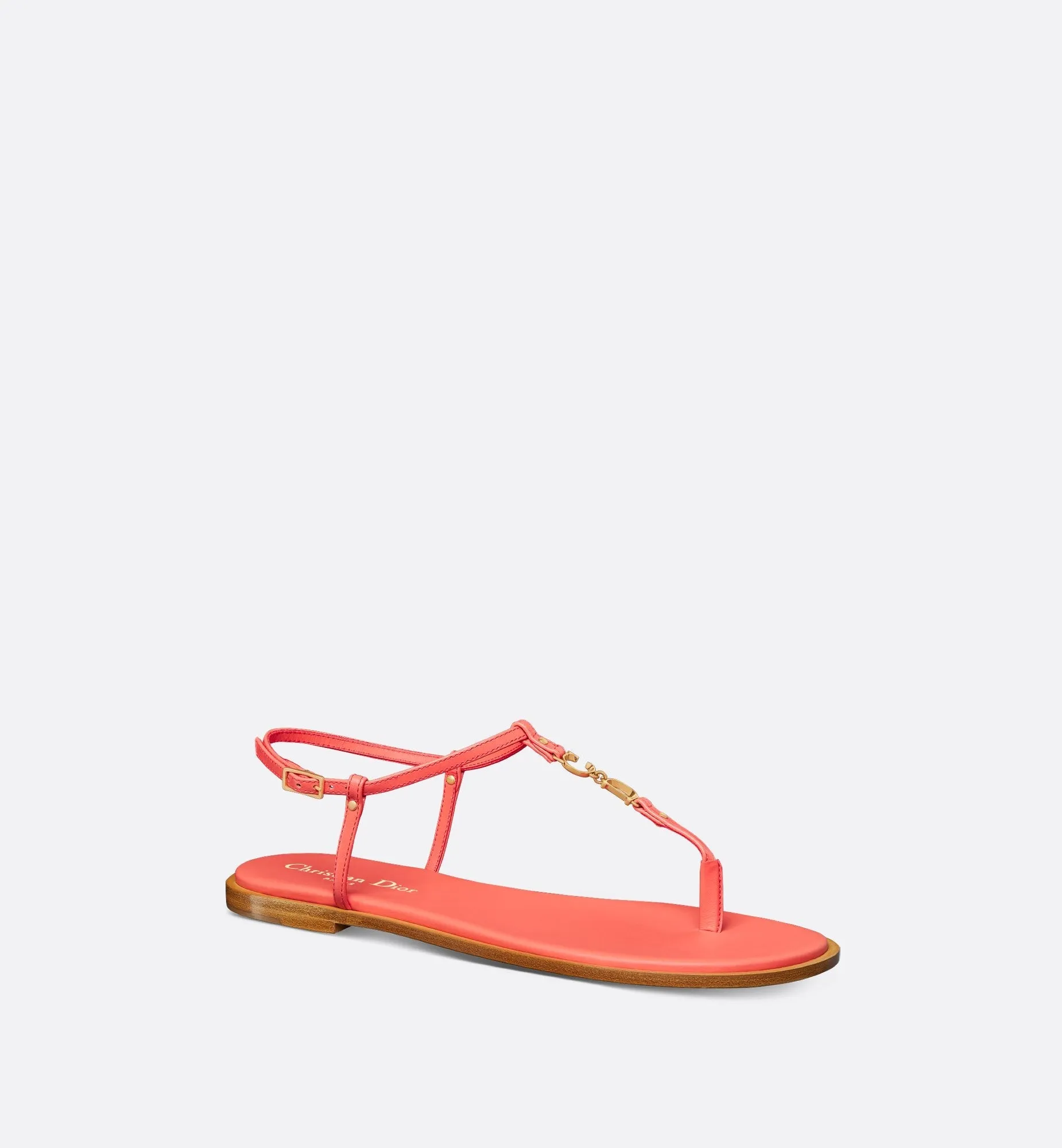 Dioriviera C'Est Dior Thong Sandal Coral Calfskin