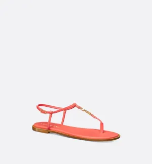 Dioriviera C'Est Dior Thong Sandal Coral Calfskin