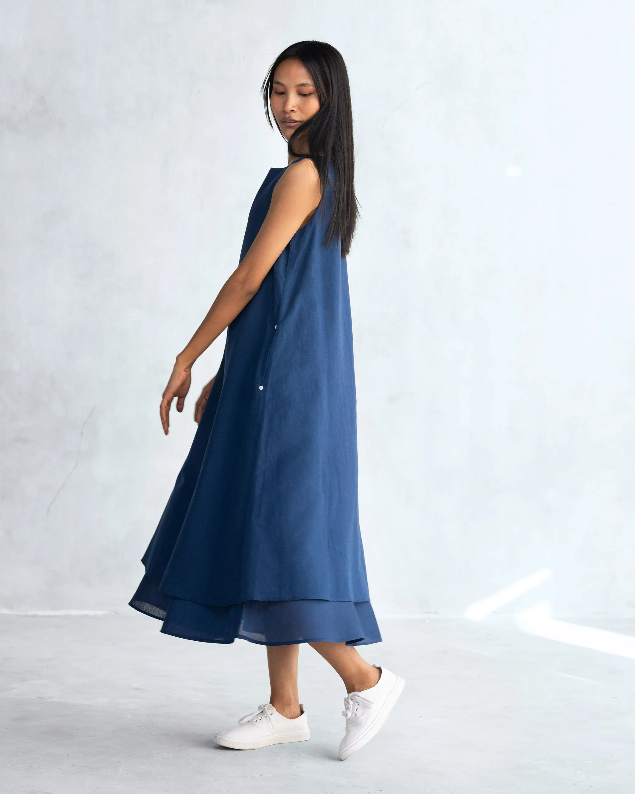 Double Layer Dress - Navy
