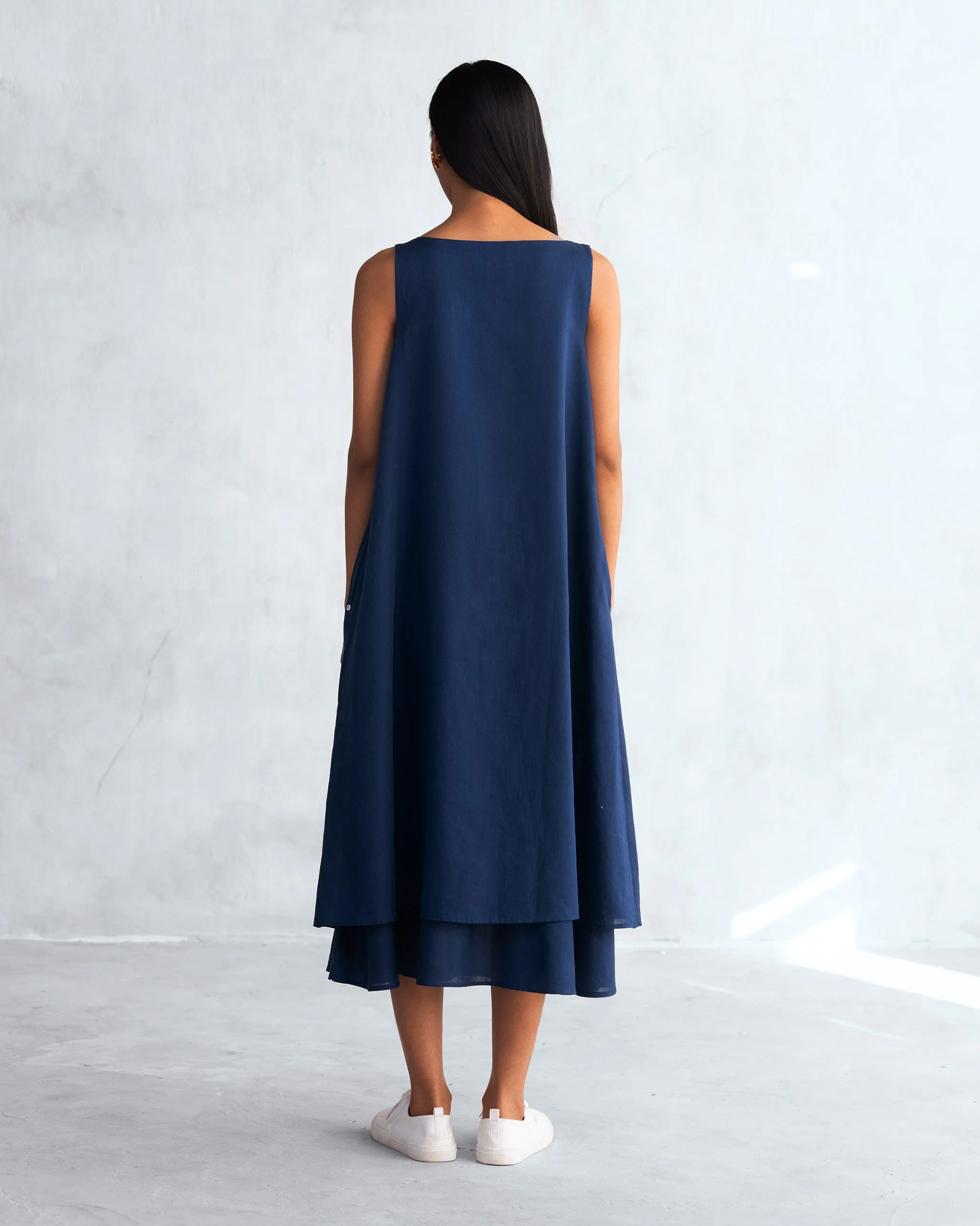 Double Layer Dress - Navy