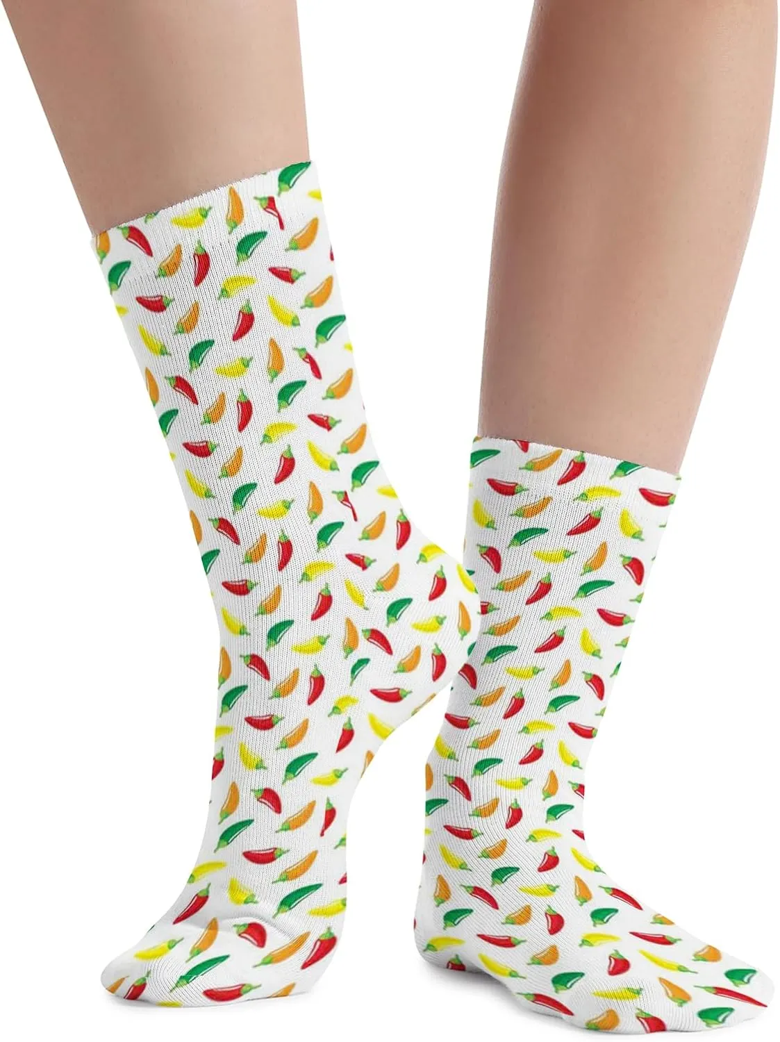 Funky Colorful Cushion Sport Socks,Athletic Cushioned Running Performance Crew Socks For Men/Women