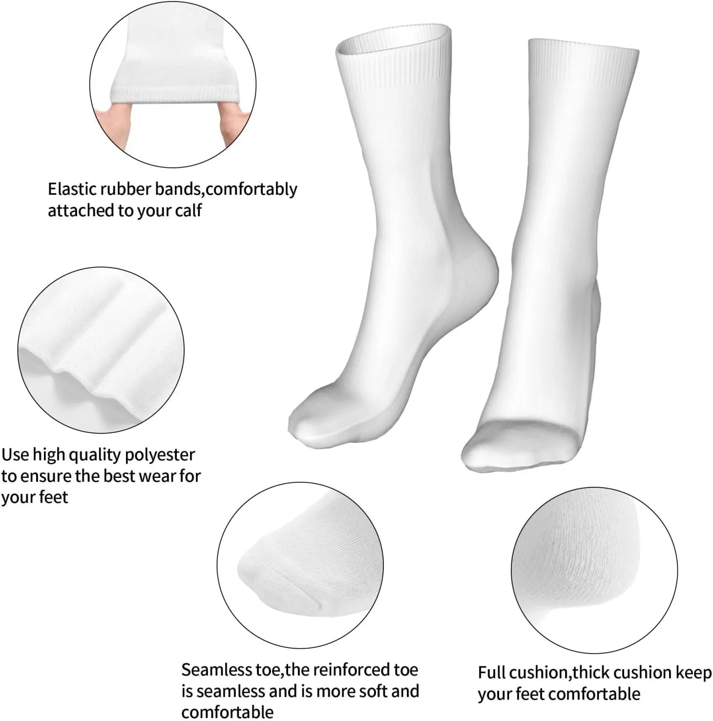 Funky Colorful Cushion Sport Socks,Athletic Cushioned Running Performance Crew Socks For Men/Women