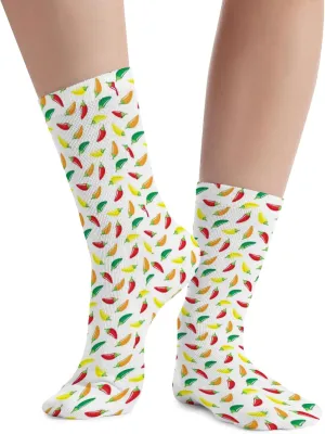 Funky Colorful Cushion Sport Socks,Athletic Cushioned Running Performance Crew Socks For Men/Women