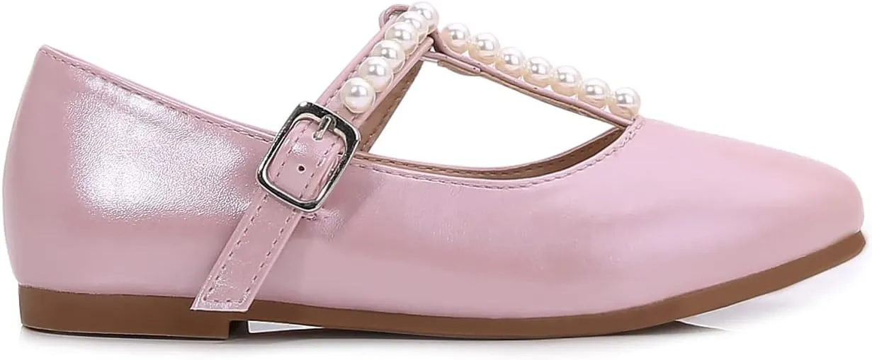 Girls Big Kids Middle Kids Ballet Flats Toddler Shoes Cute Pearl Shoes Dress Girls Mary Jane School Wedding Party Shoes Flower Girl Princess Dress Shoes