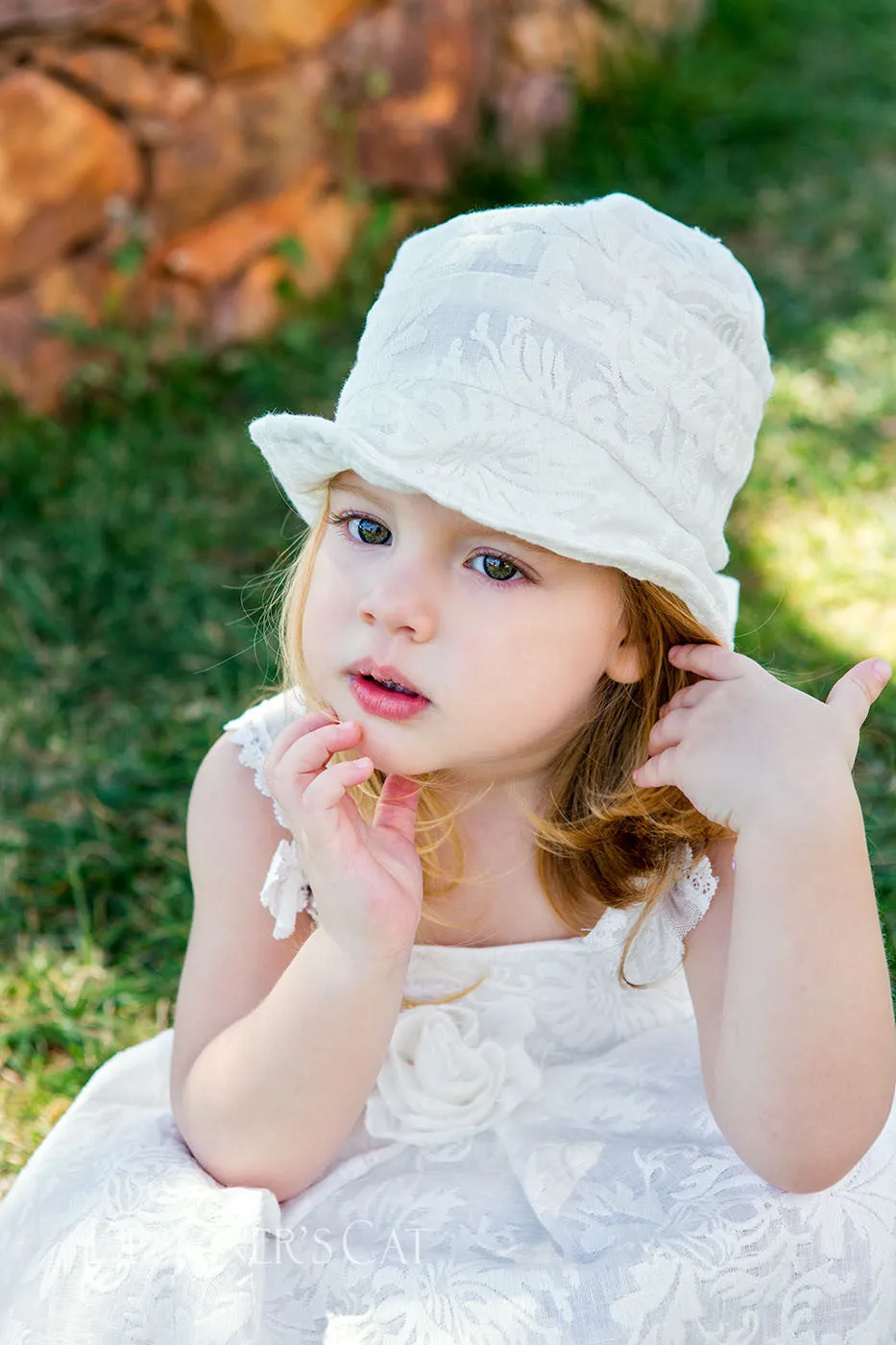 Girl's embroidered linen dress - MARILU