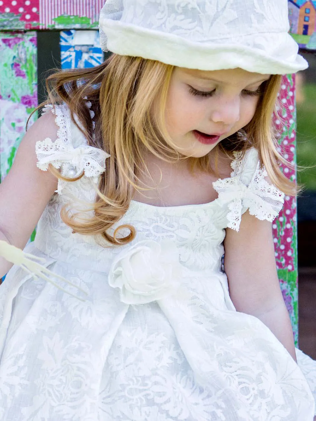 Girl's embroidered linen dress - MARILU