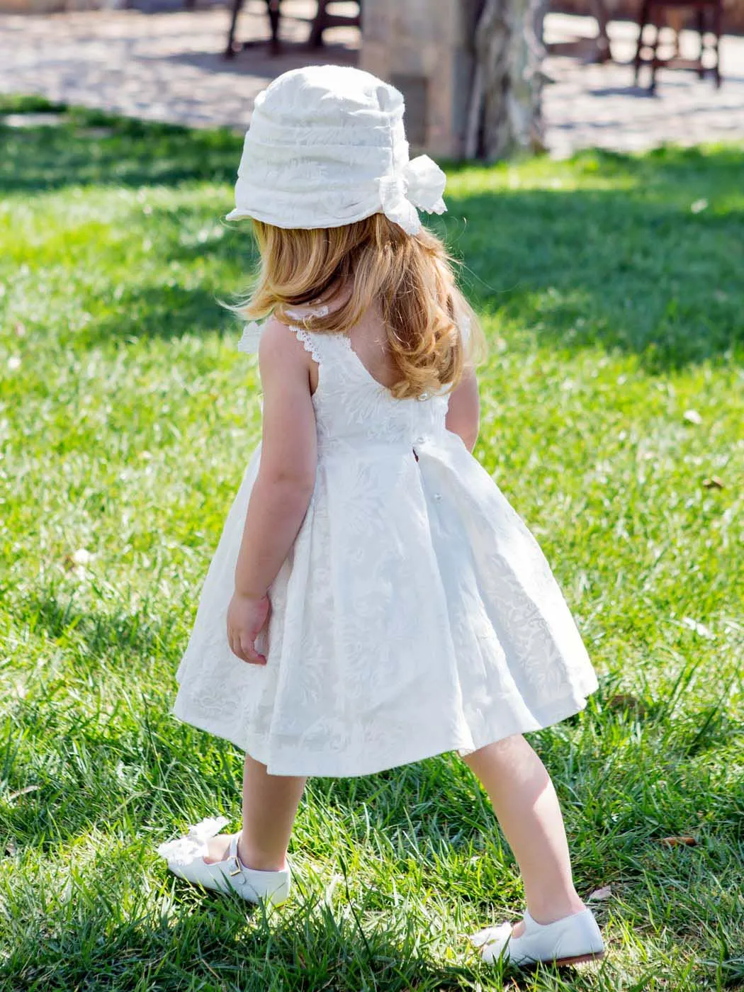 Girl's embroidered linen dress - MARILU