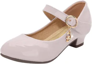 Girls Mary Jane Shoes Low Heel Dress Shoes Flower Girl School Shoes Patent Leather Shoes for Wedding Party