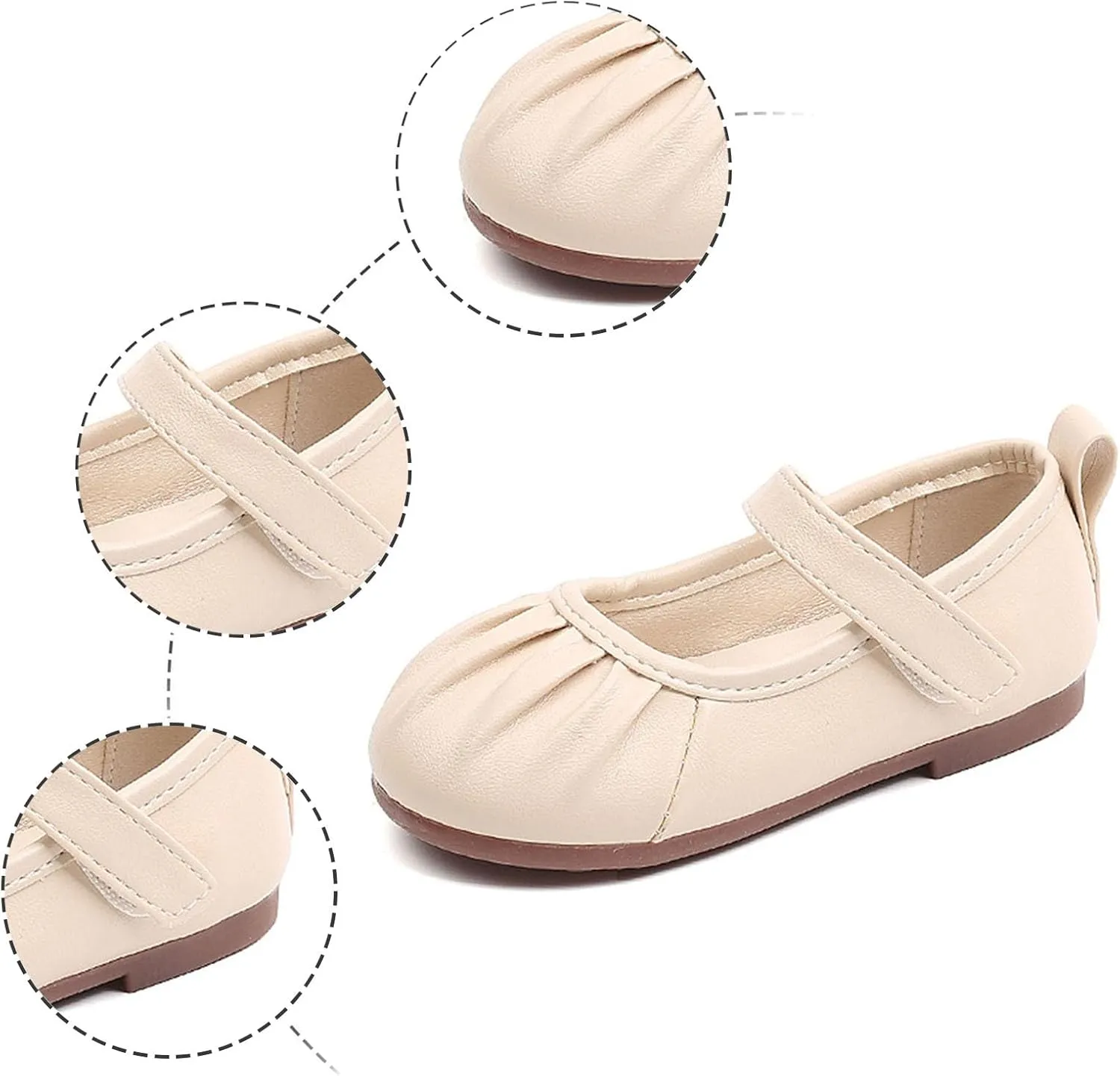 Girls Sandals Comfortable Hook Loop Closure Flat Shoes for Toddlers Kids Everyday Casual Wear Perfect 2-7 Years